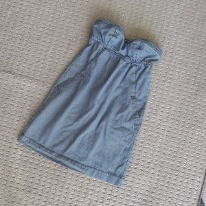 American Eagle Railroad Stripe Strapless Dress 2